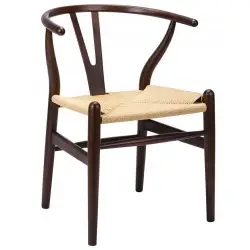 DC-541.DARK.BROWN Krzesło WISHBONE ciemny brąz - drewno bukowe, naturalne włókno