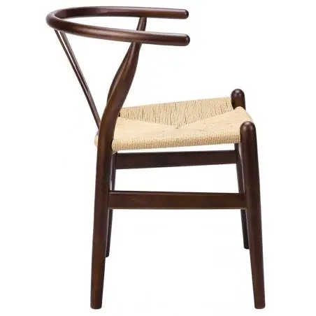DC-541.DARK.BROWN Krzesło WISHBONE ciemny brąz - drewno bukowe, naturalne włókno