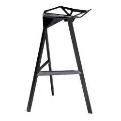 BS-363.BLACK Krzesło barowe SPLIT PREMIUM czarne - aluminium