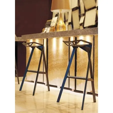 BS-363.BLACK Krzesło barowe SPLIT PREMIUM czarne - aluminium
