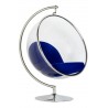 JH-200.13W Fotel BUBBLE STAND poduszka atramentowa - podstawa chrom, korpus akryl, poduszka wełna