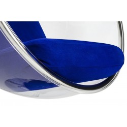 JH-200.13W Fotel BUBBLE STAND poduszka atramentowa - podstawa chrom, korpus akryl, poduszka wełna