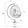 JH-200.13W Fotel BUBBLE STAND poduszka atramentowa - podstawa chrom, korpus akryl, poduszka wełna