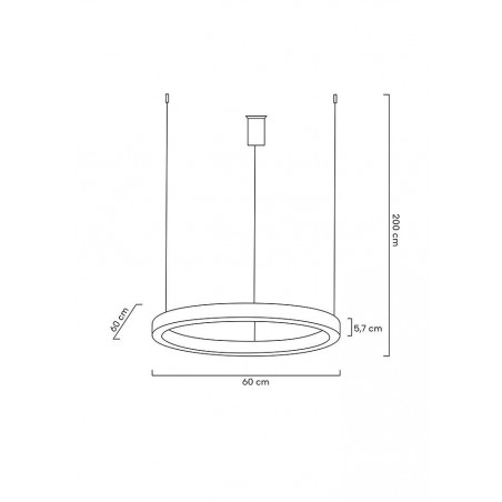 JD8169-60 Lampa wisząca RING 60 złota - LED, stal