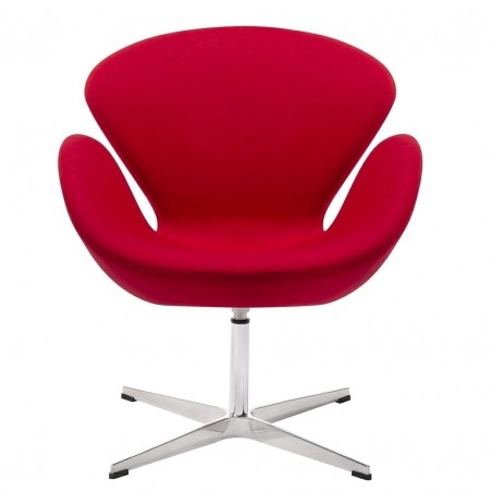 JH028.RED.17 Fotel SWAN WOOL PREMIUM czerwony - wełna, podstawa stal