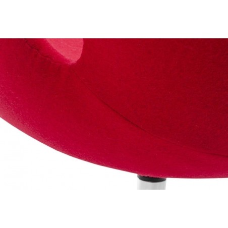JH028.RED.17 Fotel SWAN WOOL PREMIUM czerwony - wełna, podstawa stal