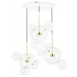 XCP9148-3A Lampa wisząca CAPRI DISC 3 złota - 180 LED, aluminium, szkło