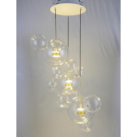 XCP9148-3A Lampa wisząca CAPRI DISC 3 złota - 180 LED, aluminium, szkło