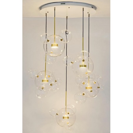XCP9148-5A Lampa wisząca CAPRI DISC 5 złota - 300 LED, aluminium, szkło