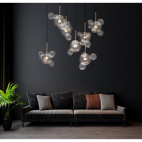 XCP9148-7B Lampa wisząca CAPRI LINE 7 złota - 420 LED, aluminium, szkło