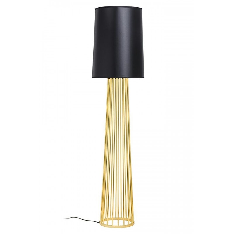 XCF7583-164 Lampa podłogowa HOLMES STRAIGHT złota z czarnym kloszem - metal XCF7583-164 Lampa podłogowa HOLMES STRAIGHT złota z czarnym kloszem - metal