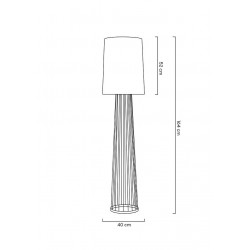 XCF7583-164 Lampa podłogowa HOLMES STRAIGHT złota z czarnym kloszem -  metal