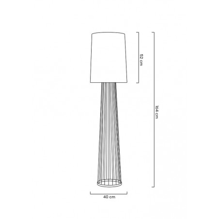 XCF7583-164 Lampa podłogowa HOLMES STRAIGHT złota z czarnym kloszem -  metal