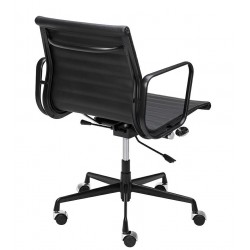 B055.BLACKL Fotel biurowy BODY PRESTIGE PLUS czarny - skóra naturalna, aluminium