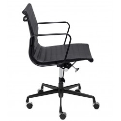 B055.BLACKL Fotel biurowy BODY PRESTIGE PLUS czarny - skóra naturalna, aluminium