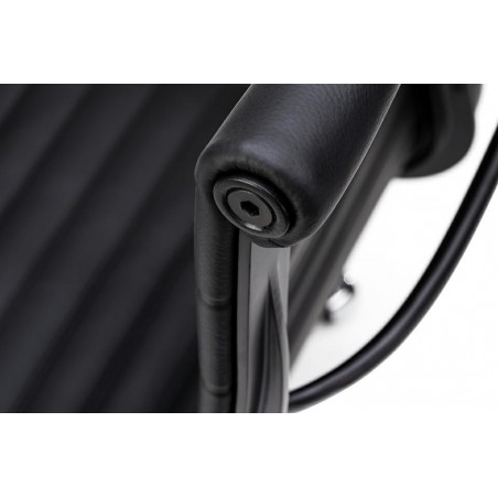 B055.BLACKL Fotel biurowy BODY PRESTIGE PLUS czarny - skóra naturalna, aluminium
