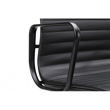 B055.BLACKL Fotel biurowy BODY PRESTIGE PLUS czarny - skóra naturalna, aluminium