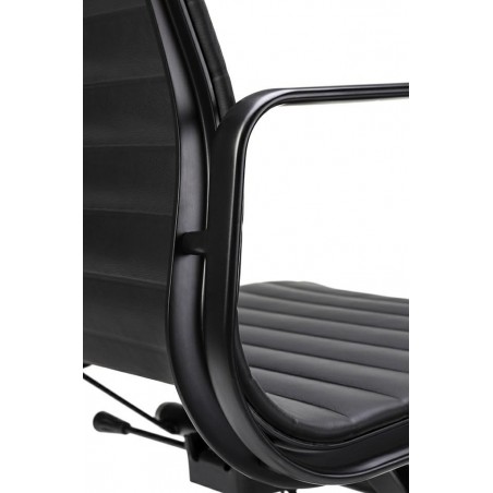 B055.BLACKL Fotel biurowy BODY PRESTIGE PLUS czarny - skóra naturalna, aluminium
