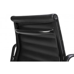 B055.BLACKL Fotel biurowy BODY PRESTIGE PLUS czarny - skóra naturalna, aluminium