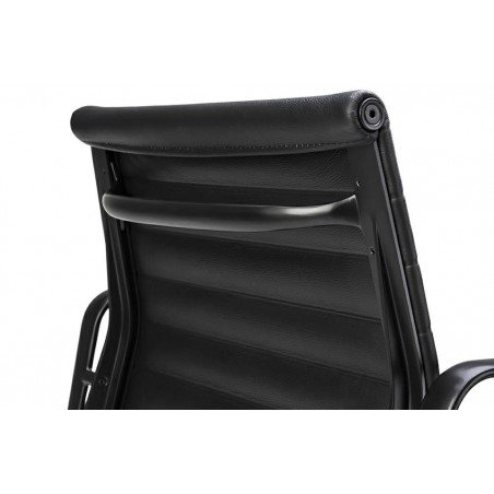 B055.BLACKL Fotel biurowy BODY PRESTIGE PLUS czarny - skóra naturalna, aluminium