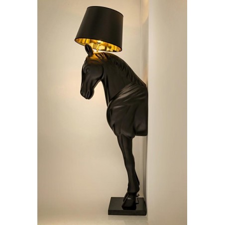 JB001L Lampa podłogowa KOŃ HORSE STAND M czarna - włókno szklane