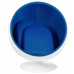JH-066.BLUE Fotel BALL biało-niebieski - włókno szklane