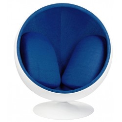 JH-066.BLUE Fotel BALL biało-niebieski - włókno szklane