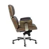 YS-6809.BLACK.WALNUT Fotel biurowy LOUNGE BUSINESS czarny - sklejka orzech, skóra naturalna, stal polerowana