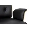 YS-6809.BLACK.WALNUT Fotel biurowy LOUNGE BUSINESS czarny - sklejka orzech, skóra naturalna, stal polerowana