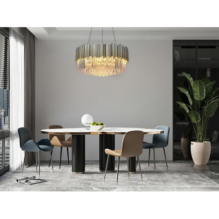 DW-D5688S.SILVER Lampa wisząca IMPERIAL SILVER 60 - stal, kryształ