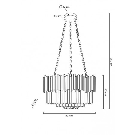 DW-D5688S.SILVER Lampa wisząca IMPERIAL SILVER 60 - stal, kryształ