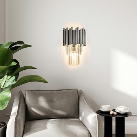 DW-B5688S.WALLSILVER Lampa ścienna IMPERIAL WALL SILVER - stal, kryształ