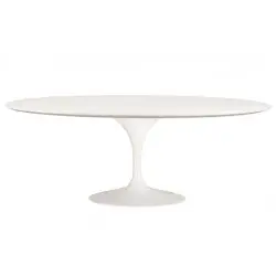RT-335V.MDF Stół TULIP ELLIPSE biały - blat owalny MDF, metal