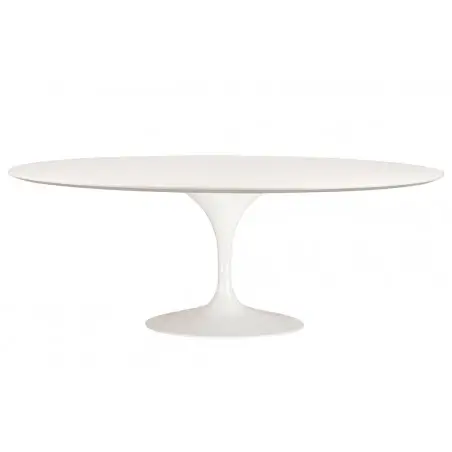 RT-335V.MDF Stół TULIP ELLIPSE biały - blat owalny MDF, metal