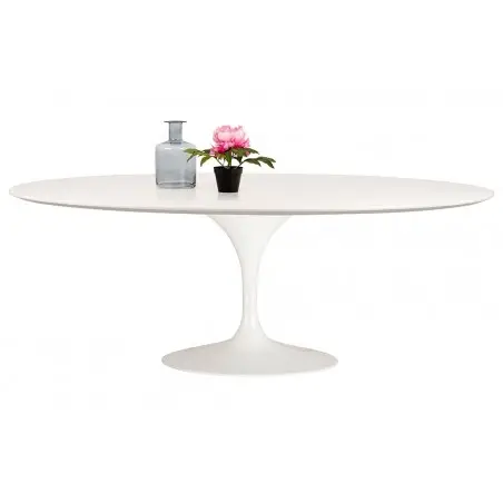 RT-335V.MDF Stół TULIP ELLIPSE biały - blat owalny MDF, metal