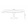 RT-335V.MDF Stół TULIP ELLIPSE biały - blat owalny MDF, metal