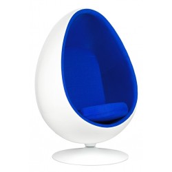 JH-069.BLUE Fotel OVALIA biało-niebieski - włókno szklane