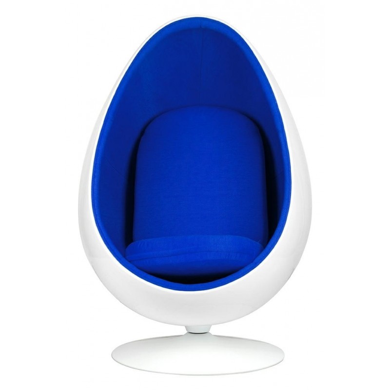 JH-069.BLUE Fotel OVALIA biało-niebieski - włókno szklane