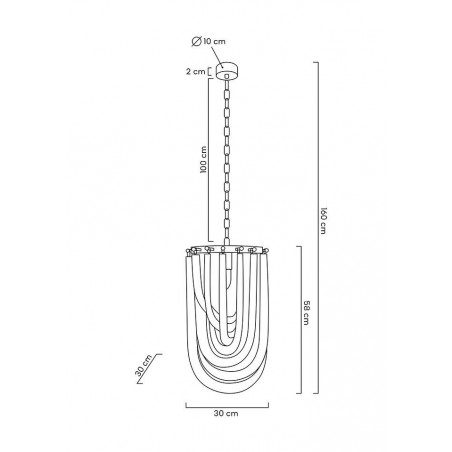 JD9607-L.CHROM Lampa wisząca MURANO L chrom - szkło, metal