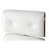 YS-6809.WHITE.WALNUT Fotel biurowy LOUNGE BUSINESS biały - sklejka orzech,włoska skóra naturalna, stal polerowana