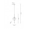 MD12001-1Y-300 Lampa wisząca CHAPLIN 300 mosiądz  - LED, szkło