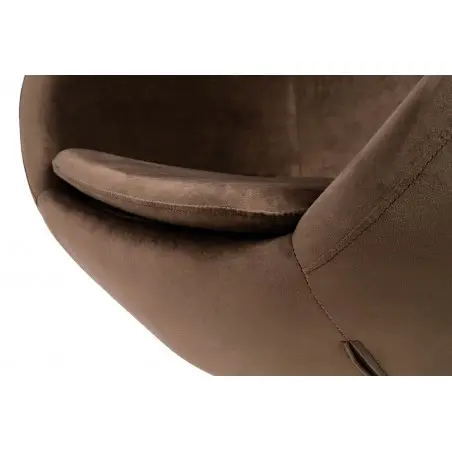 HE-066.D.BROWN.81 Fotel EGG SZEROKI VELVET ciemny brąz.81 - welur, podstawa stal