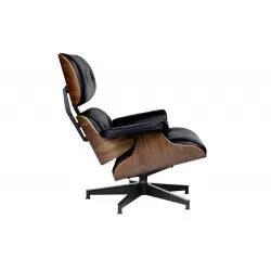 T066F.BLACK Fotel LOUNGE HM PREMIUM SZEROKI czarny - orzech