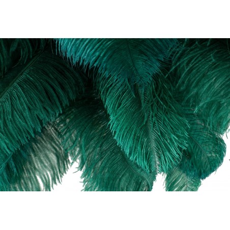 JL0019.GREEN Lampa podłogowa TIFFANY 175 zielona  mosiądz / naturalne pióra