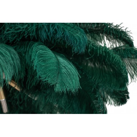 JL0019.GREEN Lampa podłogowa TIFFANY 175 zielona  mosiądz / naturalne pióra