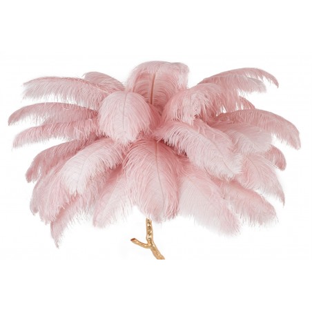 JL0019.PINK Lampa podłogowa TIFFANY 175 różowa mosiądz / naturalne pióra