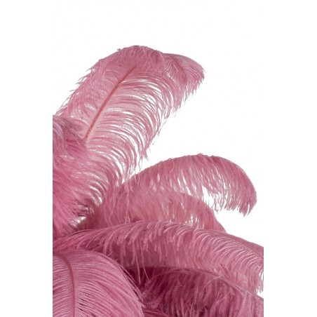 JD0019.PINK Lampa wisząca TIFFANY 135 różowa mosiądz / naturalne pióra