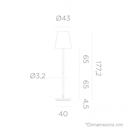 LUMLLS180RGSSNW NEW GARDEN lampa podłogowa LOLA SLIM 180 SOLAR & BATTERY rose gold