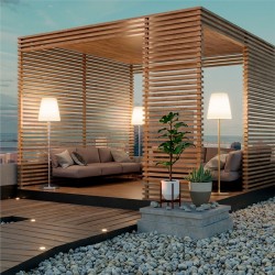 LUMLLS180RGSSNW NEW GARDEN lampa podłogowa LOLA SLIM 180 SOLAR & BATTERY rose gold