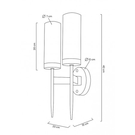 MSE010400199 MOOSEE lampa ścienna TORCH TWIN złota